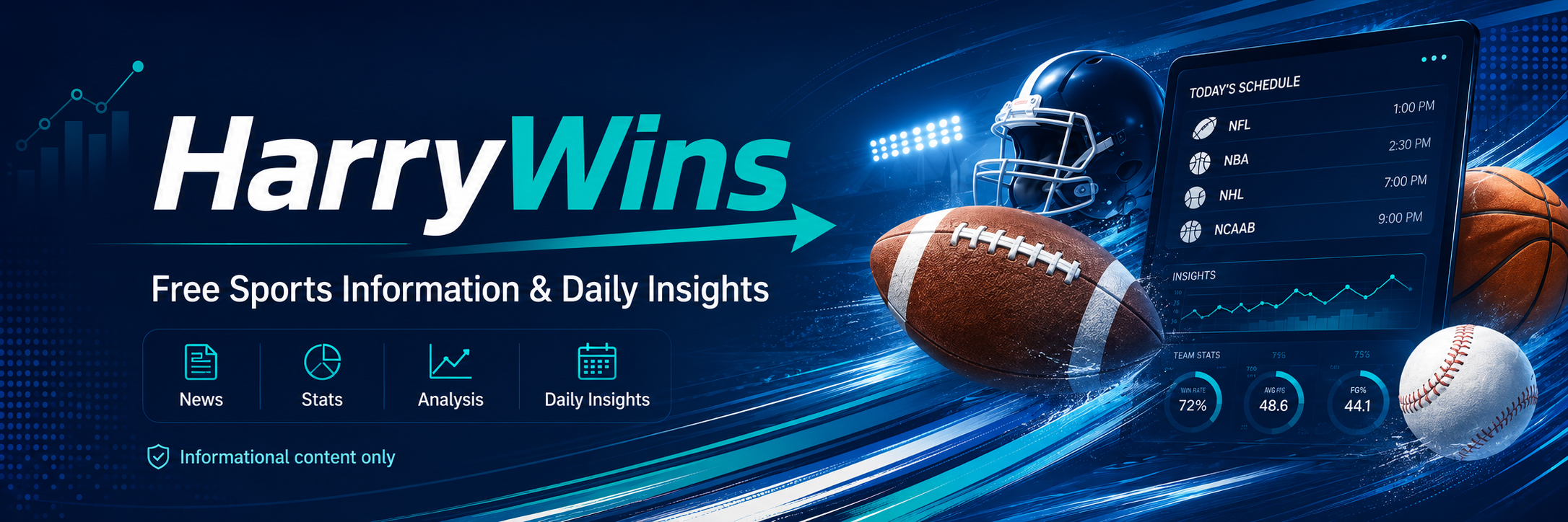 HarryWins sports analysis, schedules, statistics, and daily insights